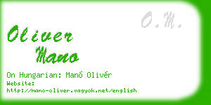 oliver mano business card
